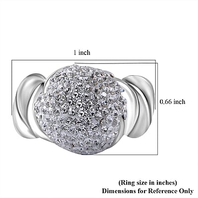 Austrian Crystal Ring in Sterling Silver (Size 10.0)