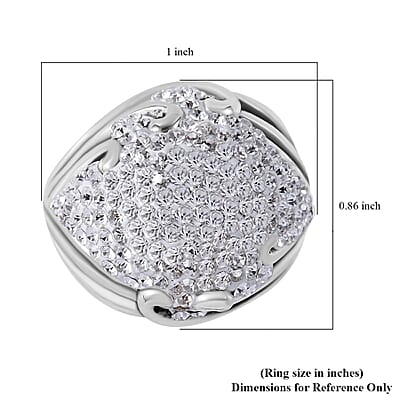 Austrian Crystal Ring in Sterling Silver (Size 10.0)