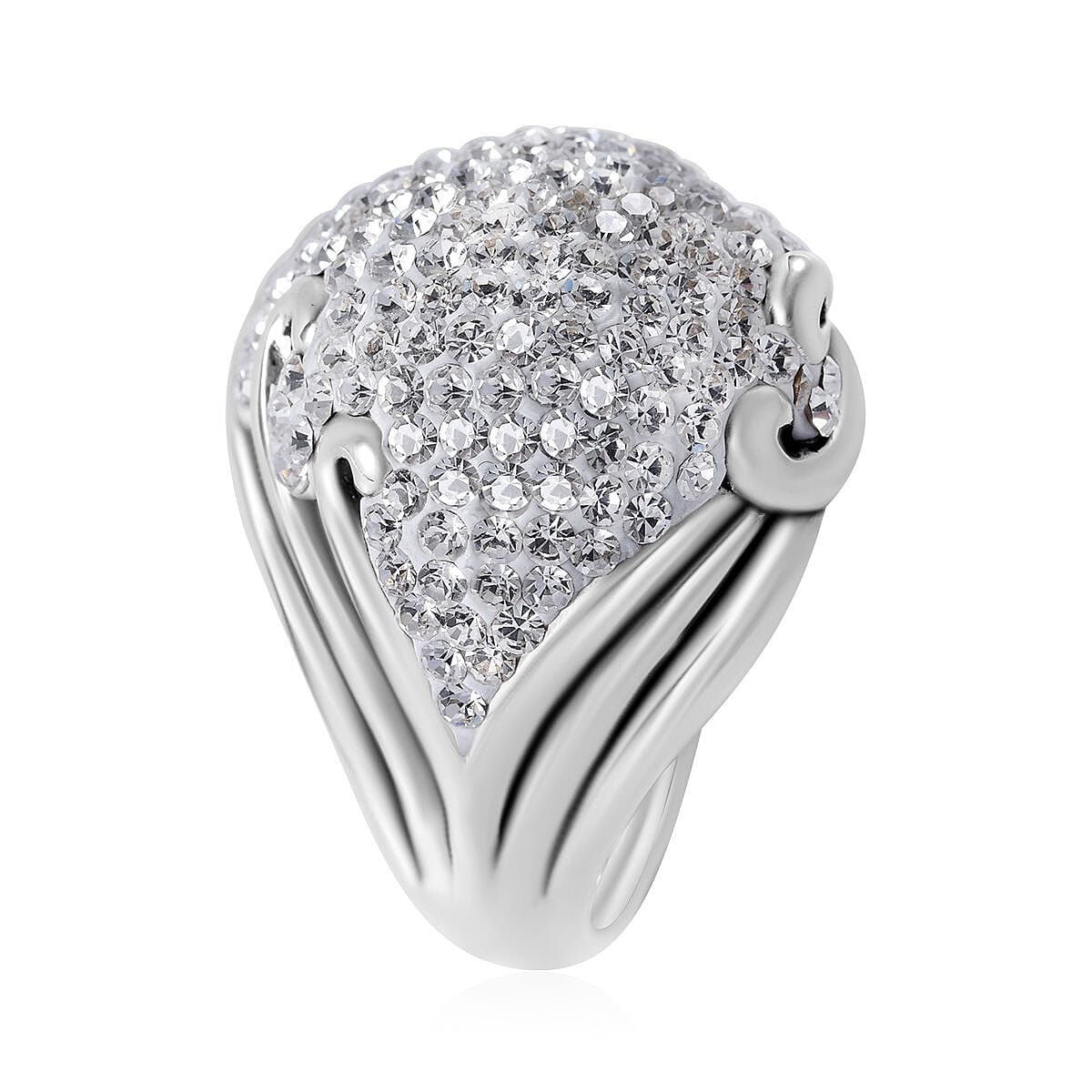 Austrian Crystal Ring in Sterling Silver (Size 9.0) image number 2
