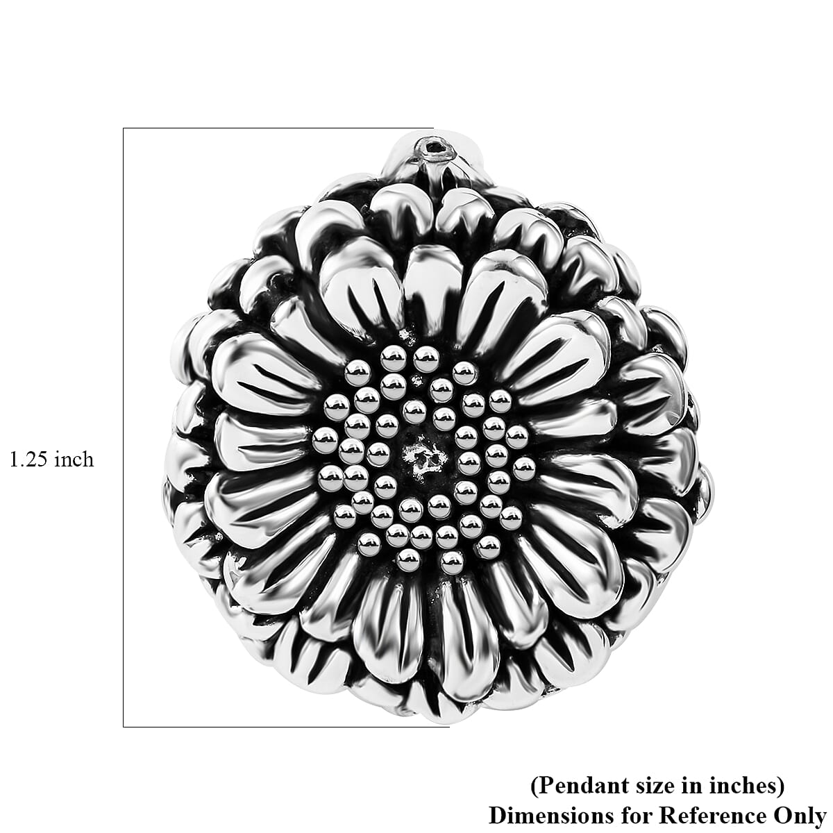Sterling Silver Sunflower Pendant 6.50 Grams