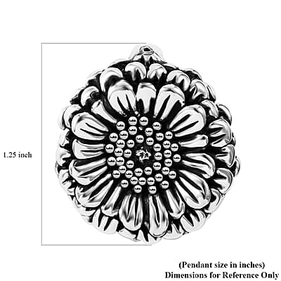 Sterling Silver Sunflower Pendant 6.50 Grams