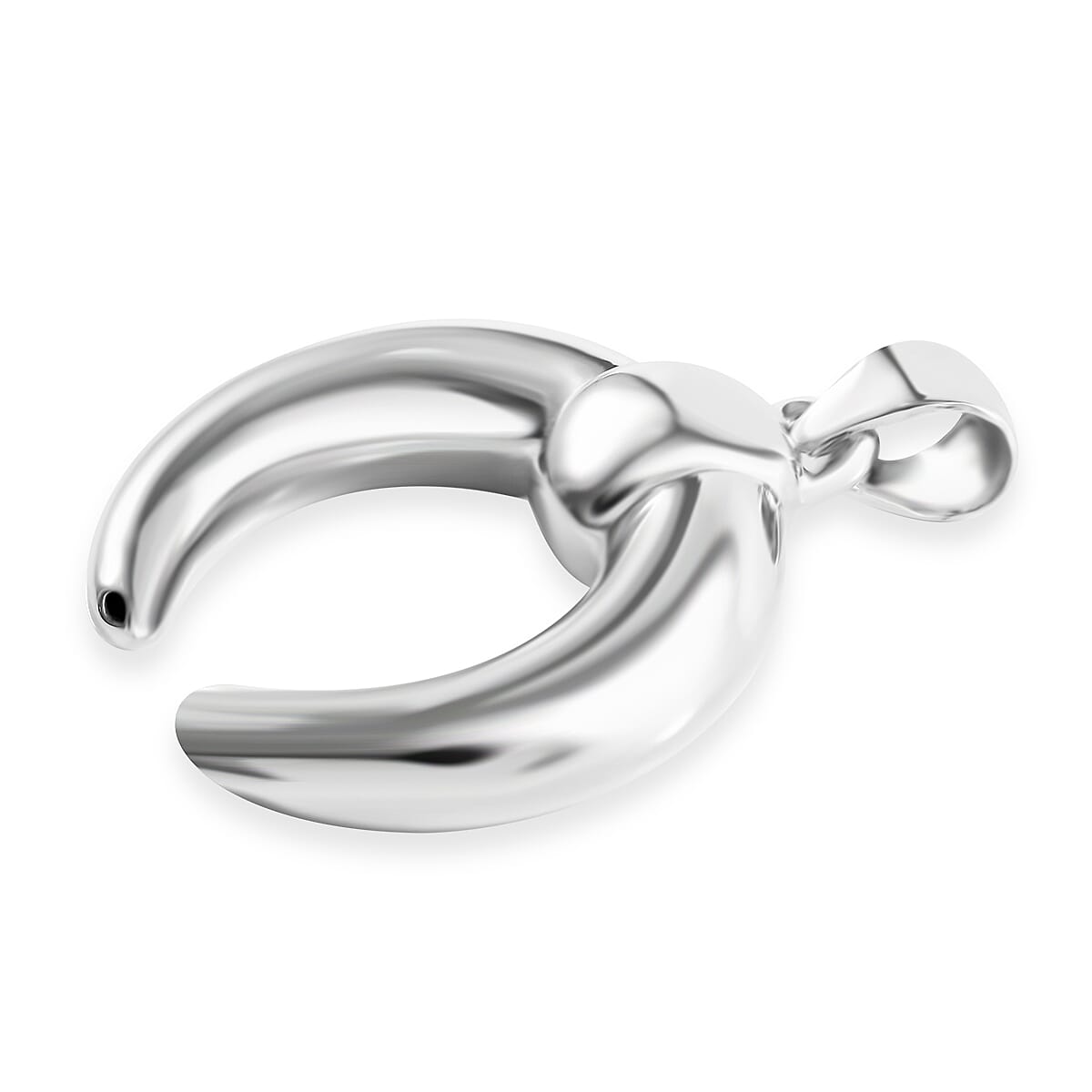 Sterling Silver Crescent Moon Pendant without Chain 4.50 Grams