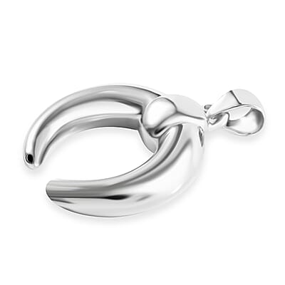 Sterling Silver Crescent Moon Pendant without Chain 4.50 Grams