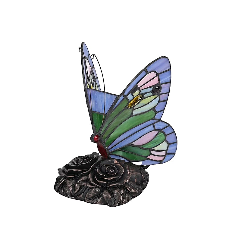 Resin Tiffany Style Butterfly LED Table Lamp (E12 Bulb Not Included)