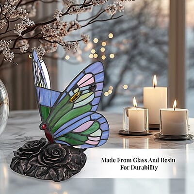 Resin Tiffany Style Butterfly LED Table Lamp (E12 Bulb Not Included)