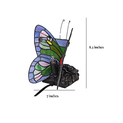 Resin Tiffany Style Butterfly LED Table Lamp (E12 Bulb Not Included)