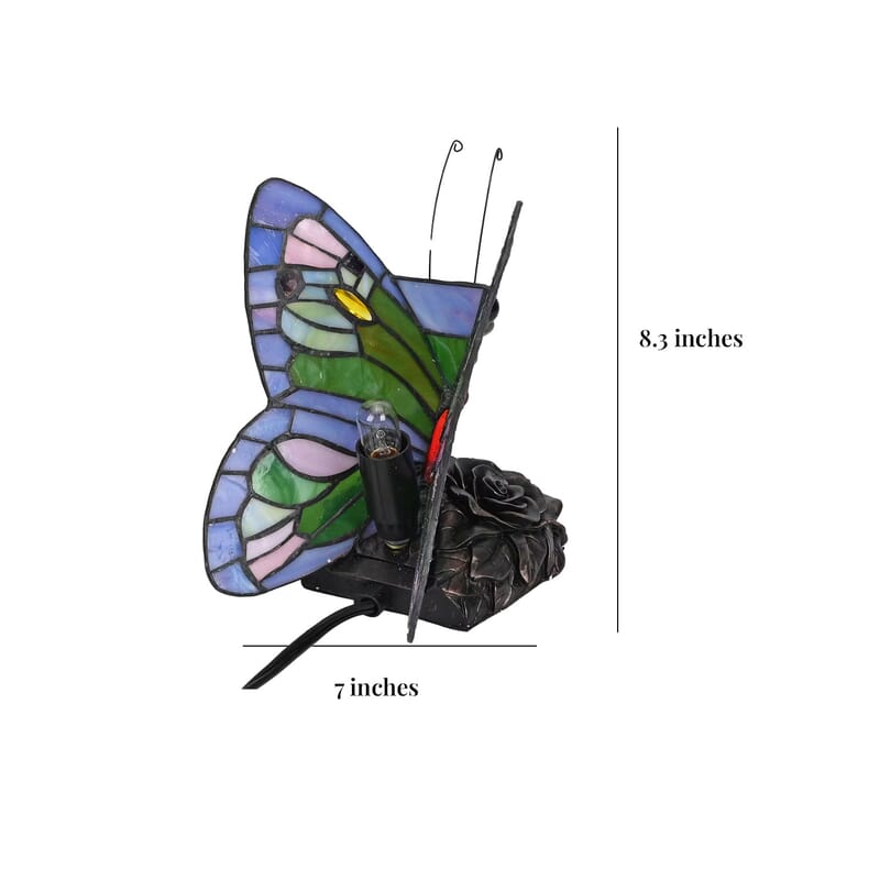 Resin Tiffany Style Butterfly LED Table Lamp (E12 Bulb Not Included)