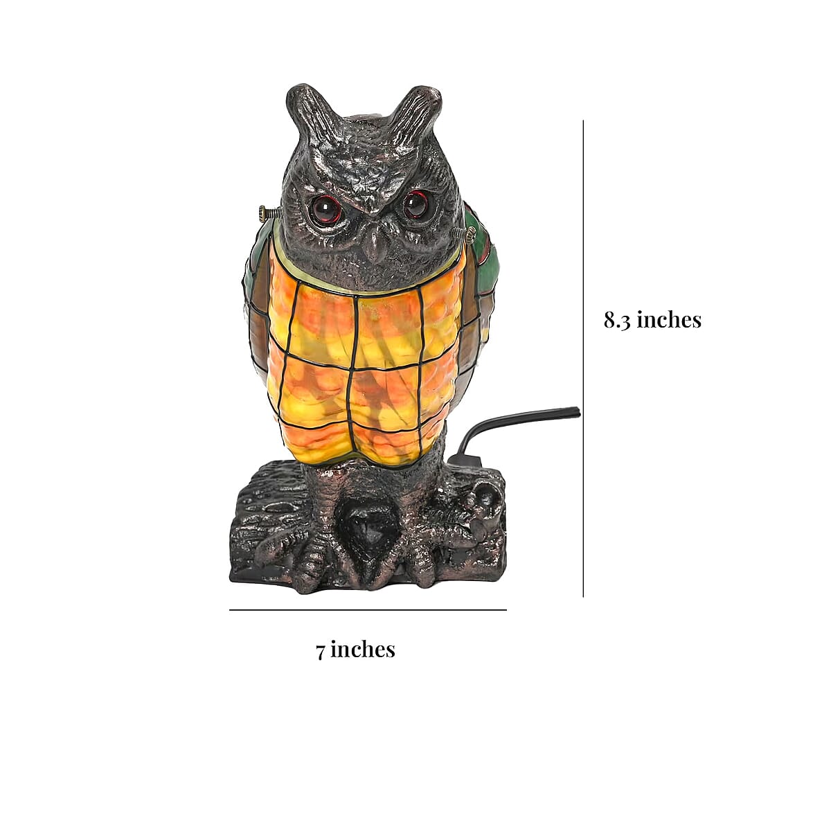 Resin Tiffany Style Owl LED Table Lamp (E12 Bulb Not Included) image number 5