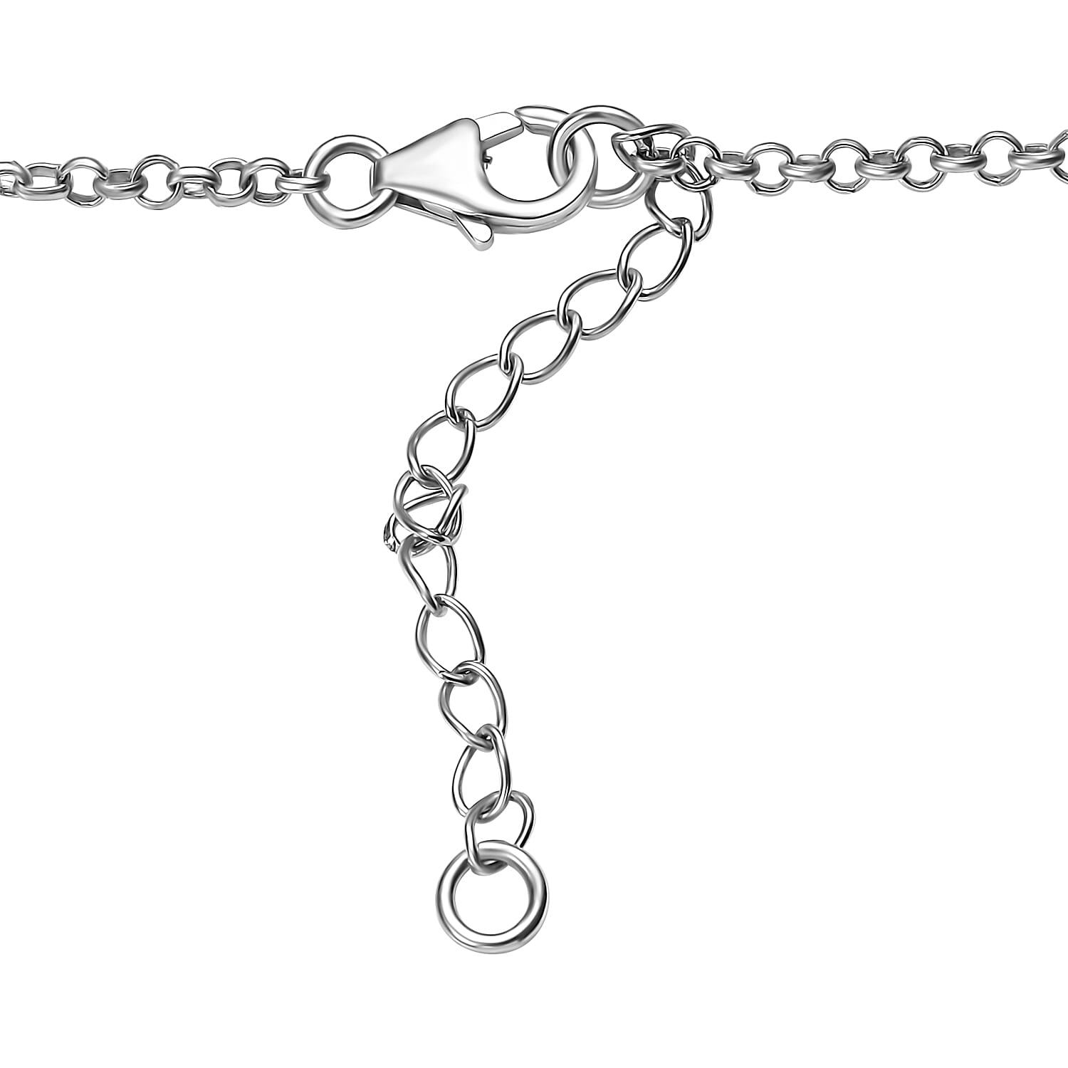 D'Joy Betroka Blue Apatite and Moissanite 13.25 ctw Necklace in Rhodium Over Sterling Silver 18 Inches