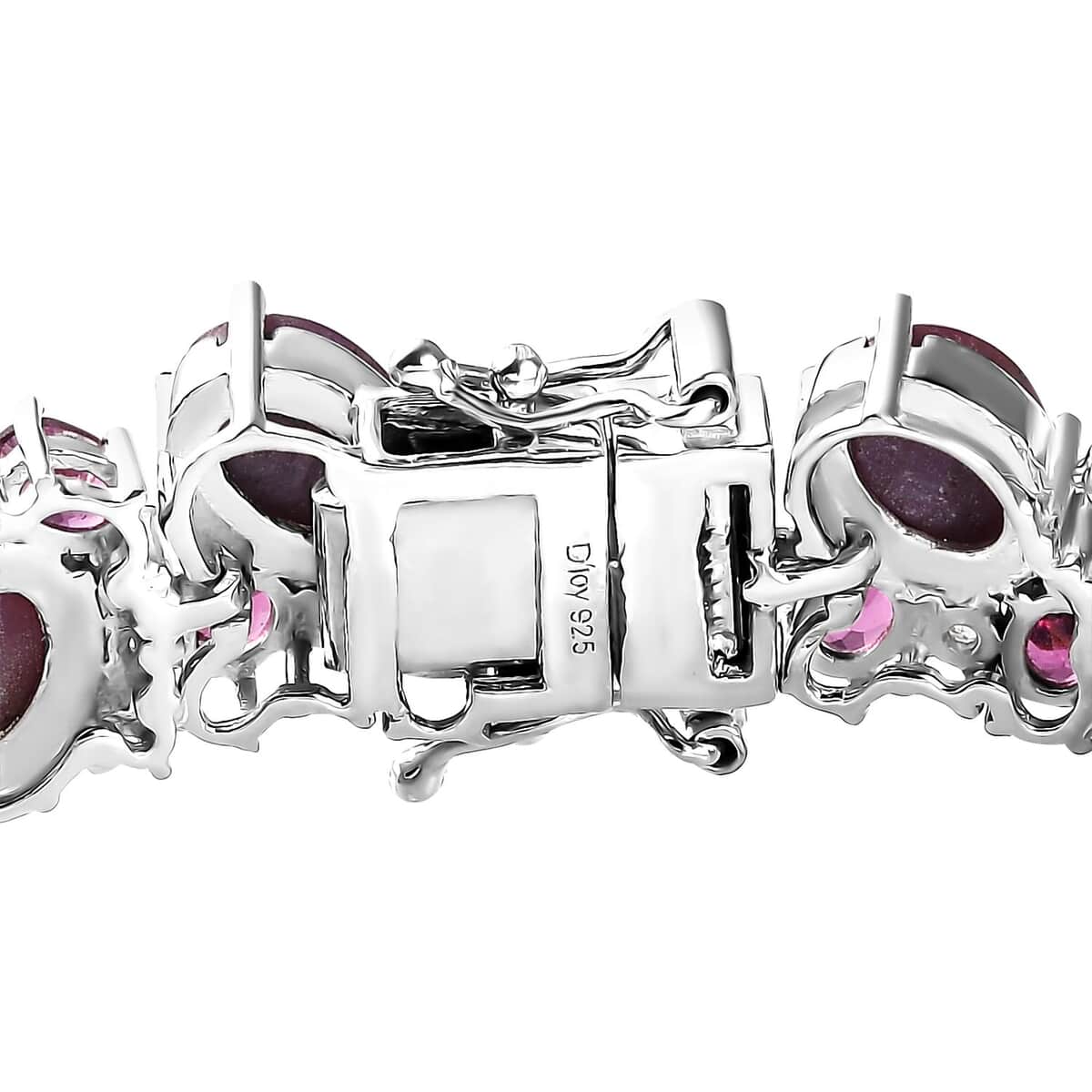 Premium Indian Star Ruby and Multi Gemstone Bracelet in Platinum Over Sterling Silver (6.75 In) 41.25 ctw image number 3