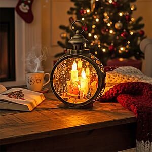 Livmore Golden Hanging Lantern Desk Decor with LED Light (3xAAA Not Included)