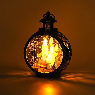 Livmore Golden Hanging Lantern Desk Decor with LED Light (3xAAA Not Included)