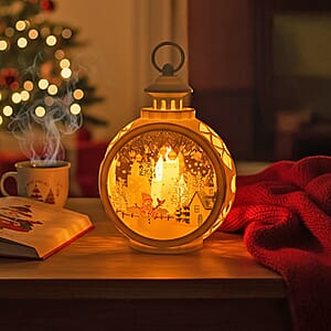 Livmore White Hanging Lantern Desk Decor with LED Light (3xAAA Not Included)