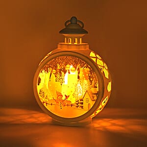 Livmore White Hanging Lantern Desk Decor with LED Light (3xAAA Not Included)