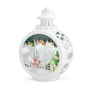 Livmore White Hanging Lantern Desk Decor with LED Light (3xAAA Not Included)