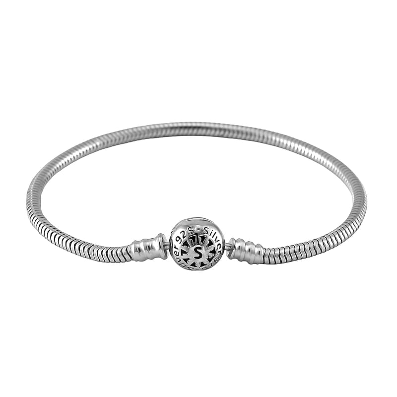 Hollow Bracelet in Rhodium Over Sterling Silver (7.25 In) 8.15 Grams
