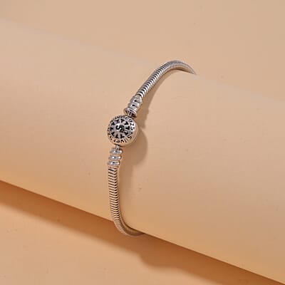 Hollow Bracelet in Rhodium Over Sterling Silver (7.25 In) 8.15 Grams