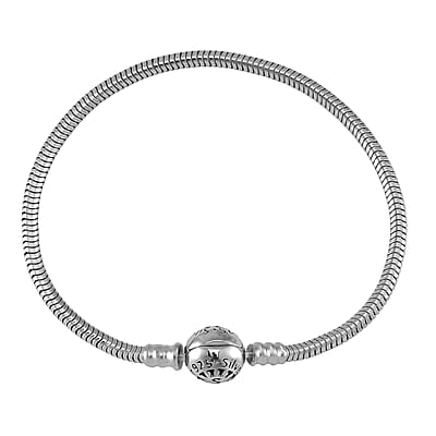 Hollow Bracelet in Rhodium Over Sterling Silver (7.25 In) 8.15 Grams