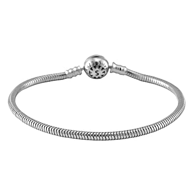 Hollow Bracelet in Rhodium Over Sterling Silver (7.25 In) 8.15 Grams