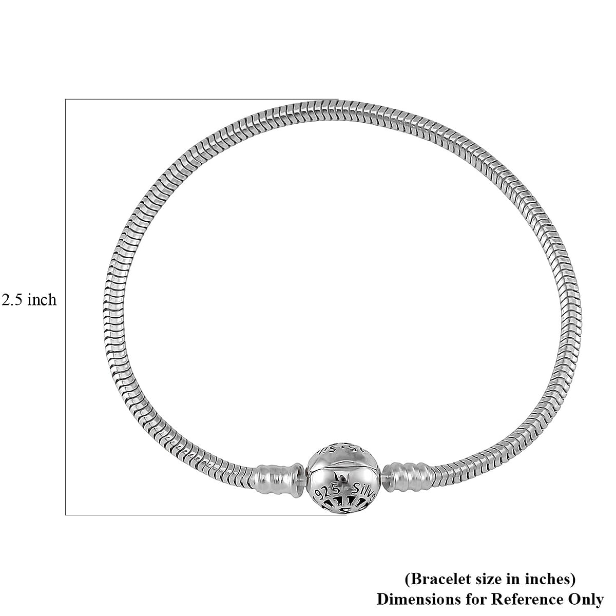 Hollow Bracelet in Rhodium Over Sterling Silver (7.25 In) (8.15 g) image number 4