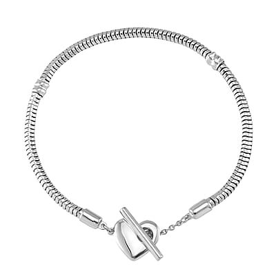 Hollow Bracelet in Rhodium Over Sterling Silver 7.40 Grams (7.25 In)