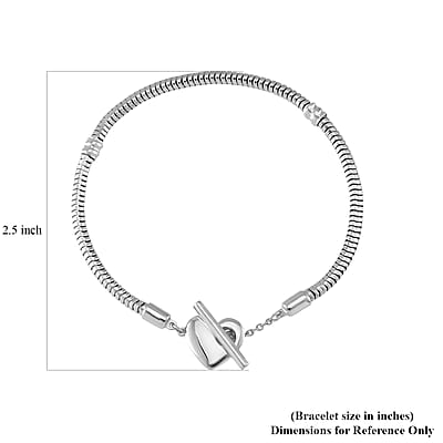 Hollow Bracelet in Rhodium Over Sterling Silver 7.40 Grams (7.25 In)