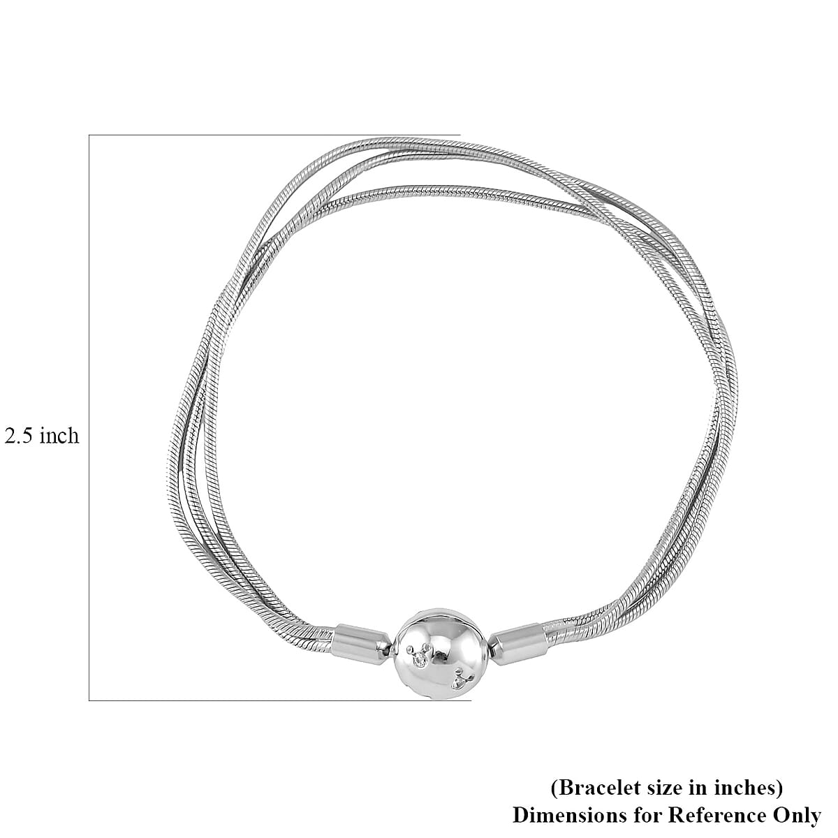 Simulated Diamond Bracelet in Rhodium Over Sterling Silver (7.25 In) 0.10 ctw image number 4