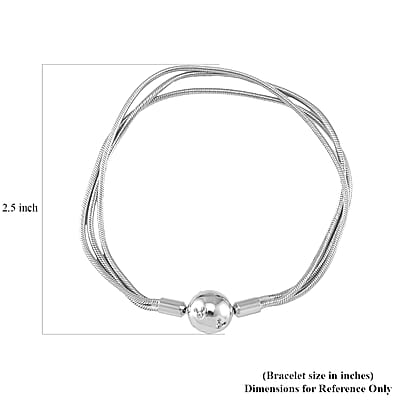Simulated Diamond Bracelet in Rhodium Over Sterling Silver (7.25 In)