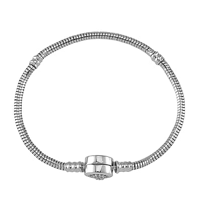 Simulated Diamond Bracelet in Rhodium Over Sterling Silver (7.25 In)