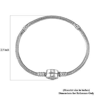 Simulated Diamond Bracelet in Rhodium Over Sterling Silver (7.25 In)