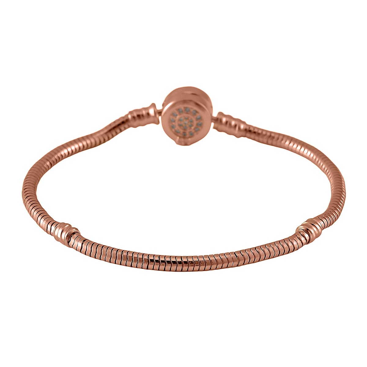Simulated Diamond Bracelet in 14K Rose Gold Over Sterling Silver (7.25 In) image number 3