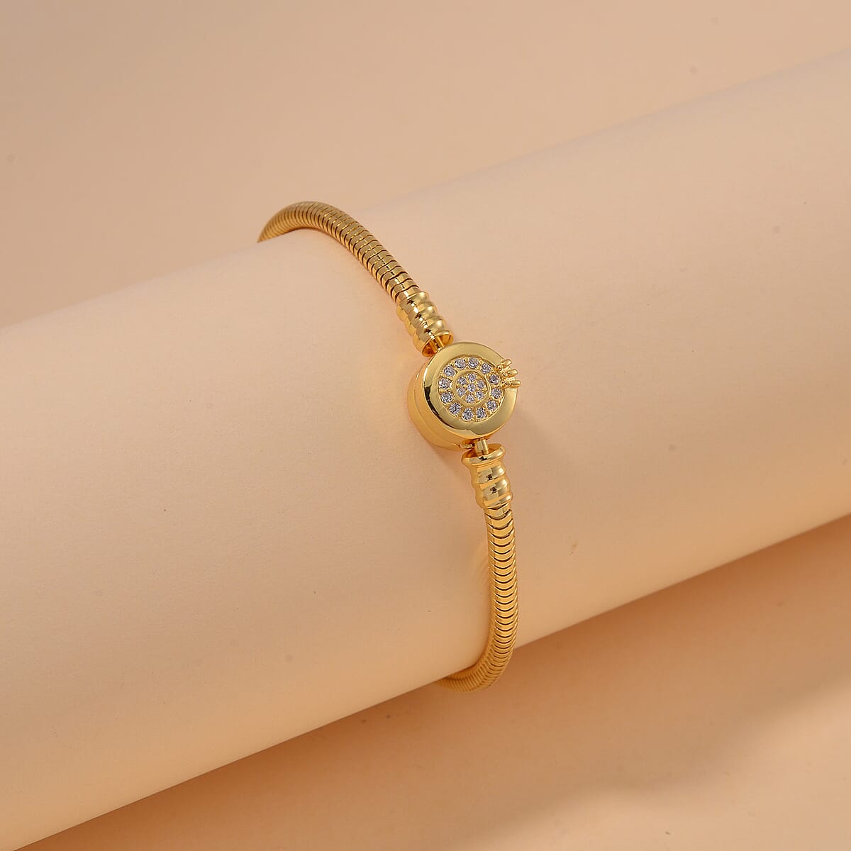 Simulated Diamond Bracelet in 14K Yellow Gold Over Sterling Silver (7.25 In) image number 1