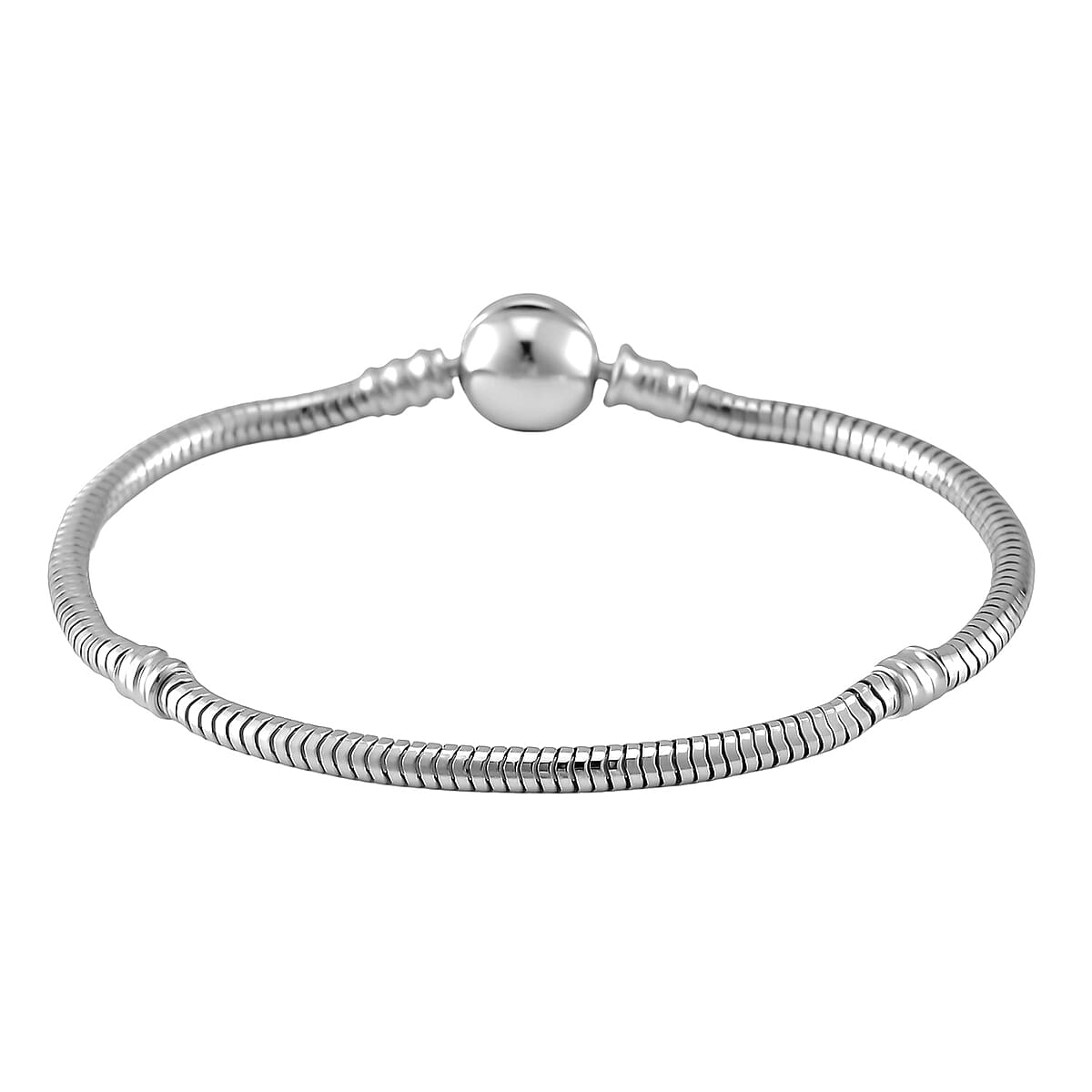 Hollow Bracelet in Rhodium Over Sterling Silver (7.25 In) 8.70 Grams image number 3