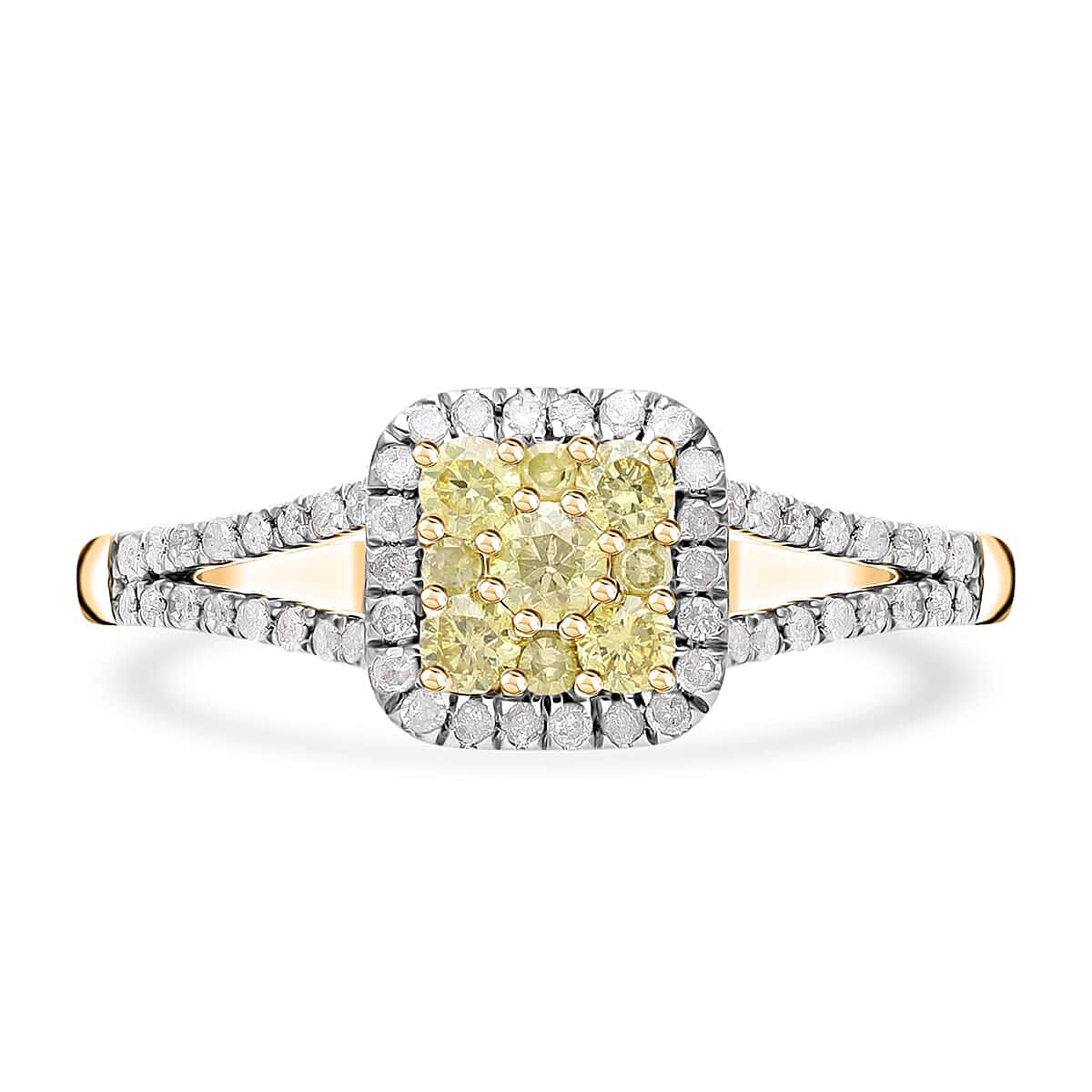 Luxoro 10K Yellow Gold Natural Yellow and White Diamond I2-I3 Ring (Size 6.5) 0.50 ctw image number 0