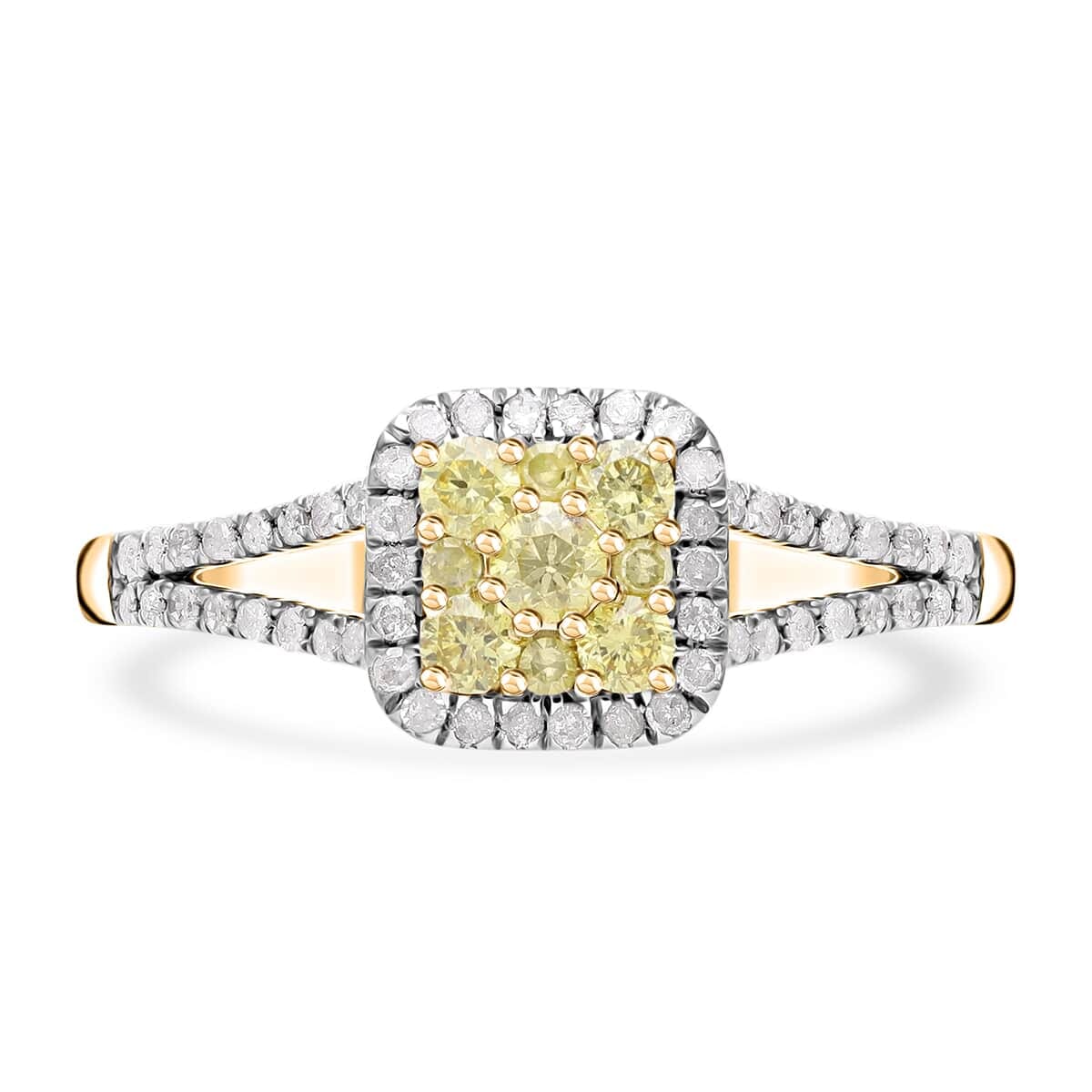 Luxoro 10K Yellow Gold Natural Yellow and White Diamond (I2-I3) Ring (Size 10.0) 0.50 ctw image number 0