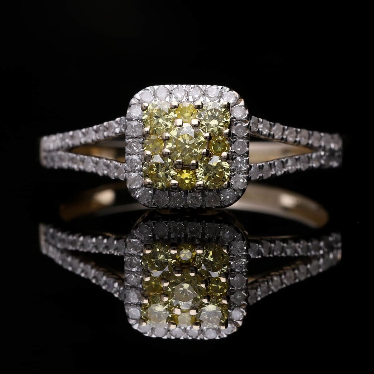 Luxoro 10K Yellow Gold Natural Yellow and White Diamond (I2-I3) Ring (Size 10.0) 0.50 ctw image number 1