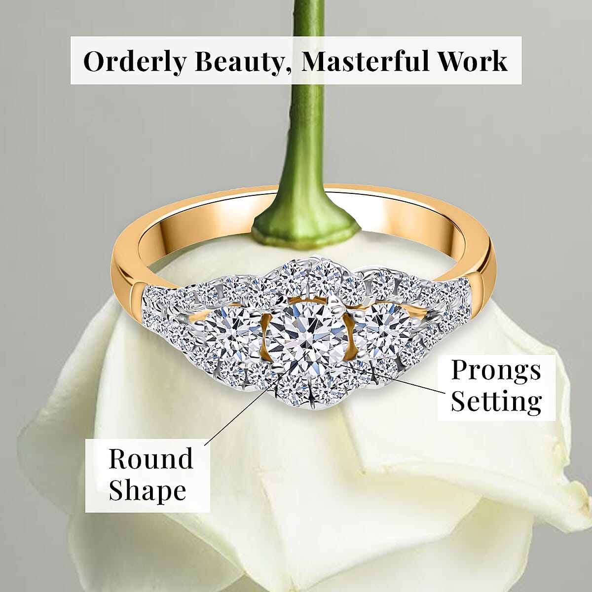 14K Yellow Gold Luxuriant Lab Grown Diamond G-H SI Ring (Size 5.0) 1.60 ctw image number 5