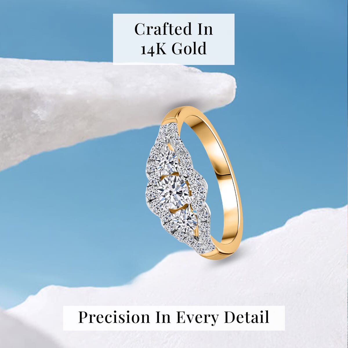14K Yellow Gold Luxuriant Lab Grown Diamond G-H SI Ring (Size 5.5) 1.60 ctw image number 2