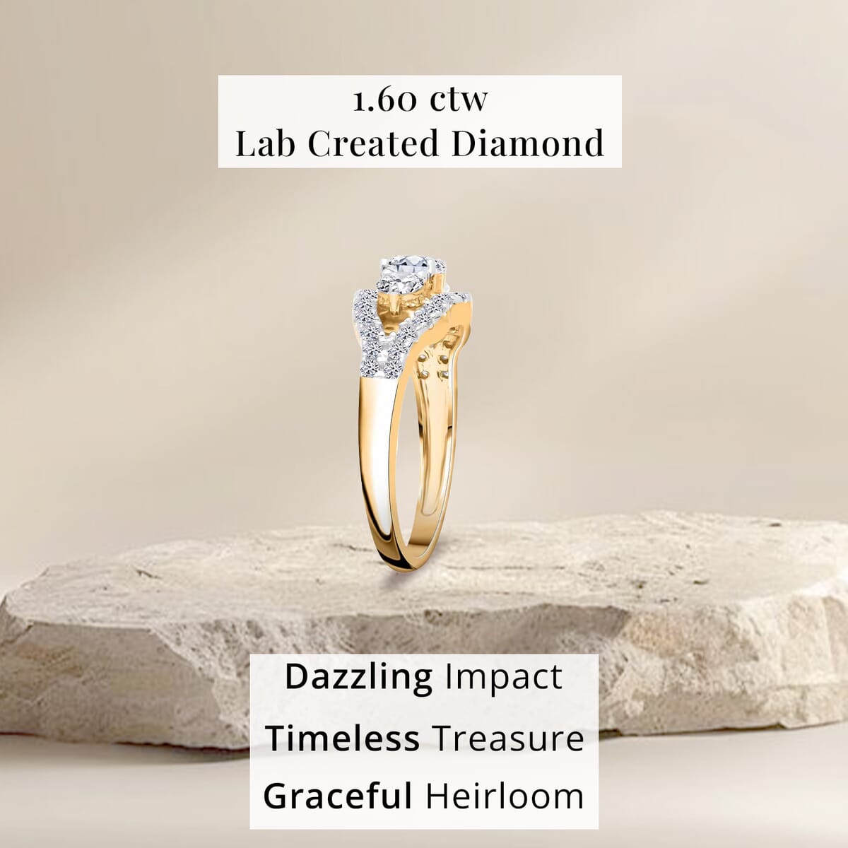 14K Yellow Gold Luxuriant Lab Grown Diamond G-H SI Ring (Size 5.5) 1.60 ctw image number 4