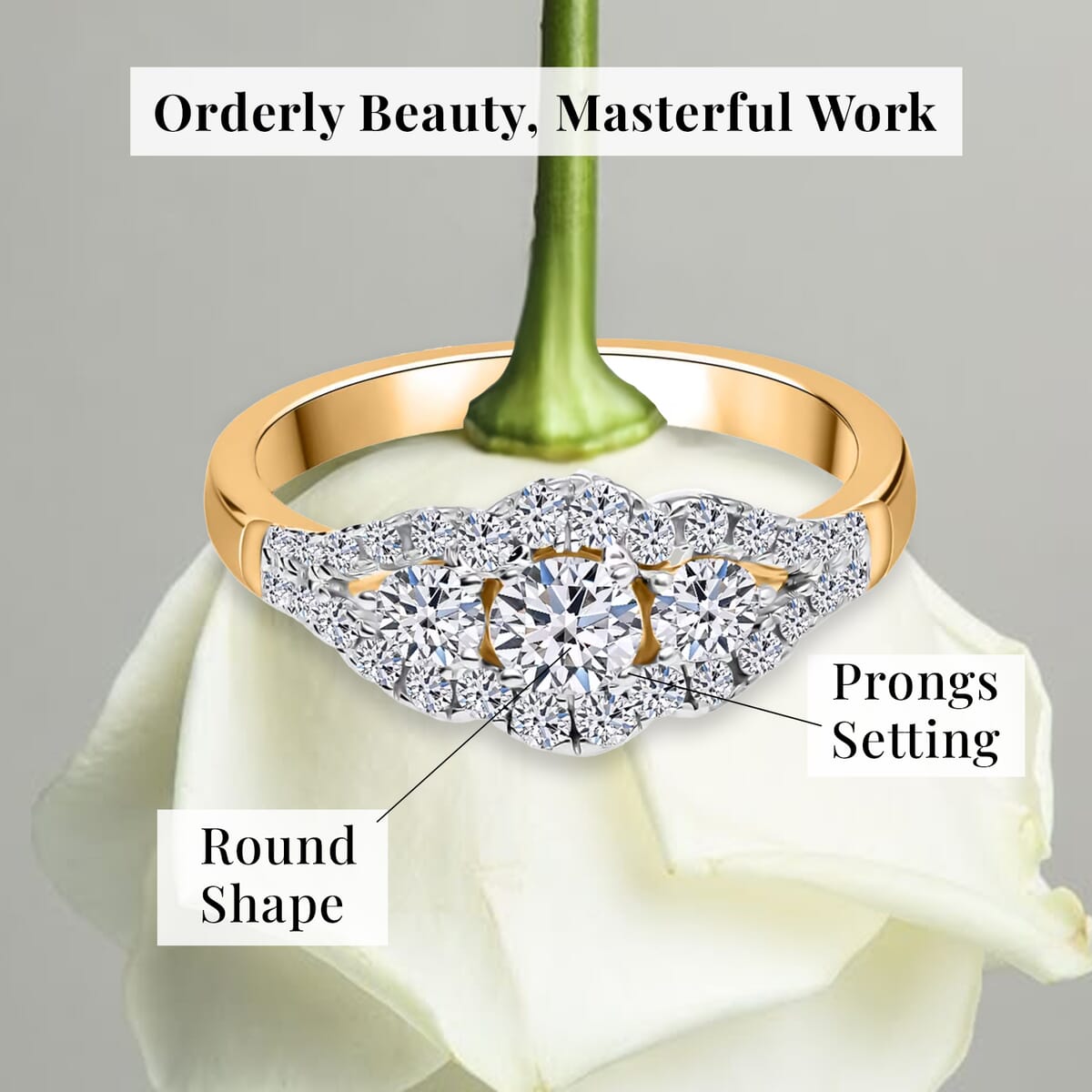 14K Yellow Gold Luxuriant Lab Grown Diamond G-H SI Ring (Size 5.5) 1.60 ctw image number 5
