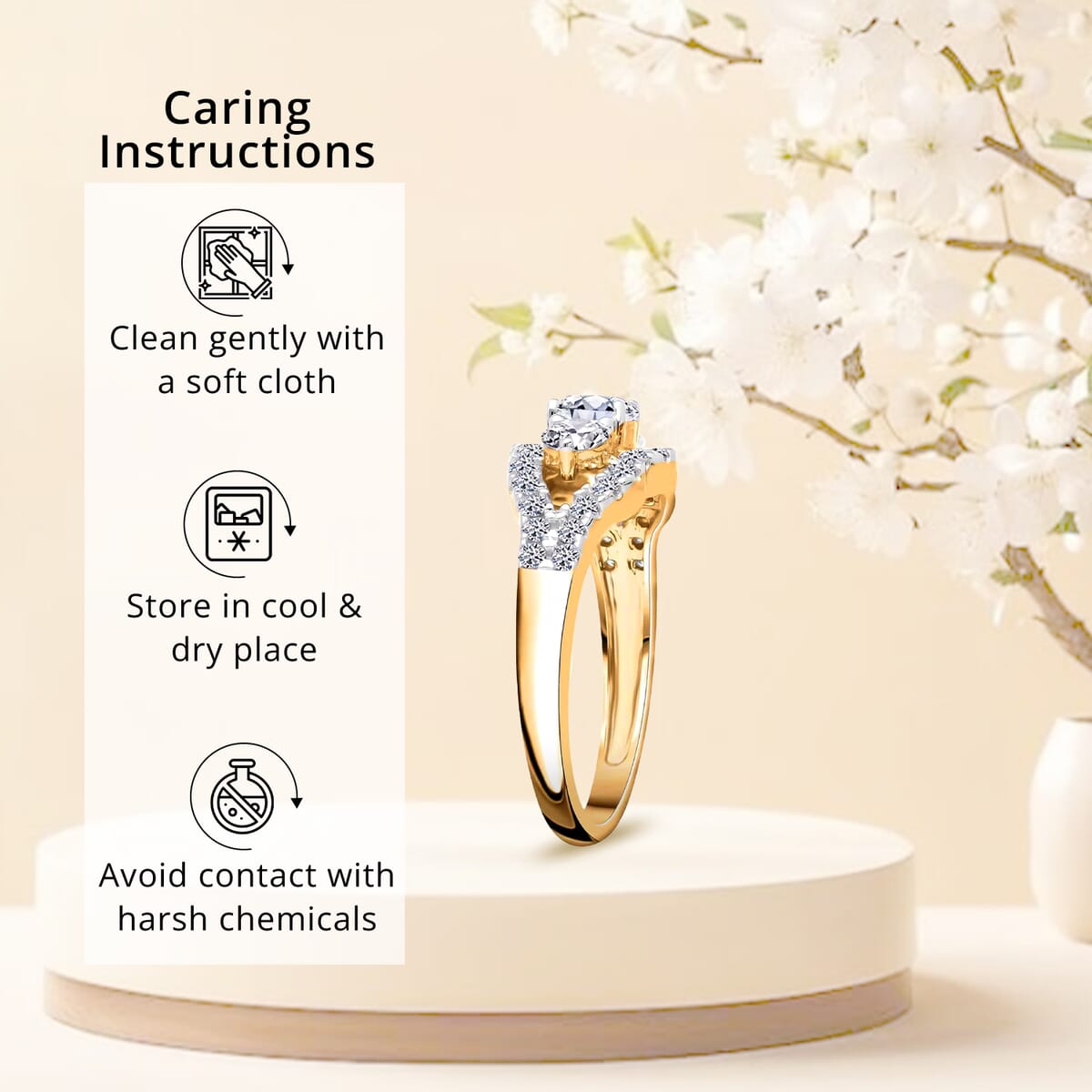 14K Yellow Gold Luxuriant Lab Grown Diamond G-H SI Ring (Size 5.5) 1.60 ctw image number 6