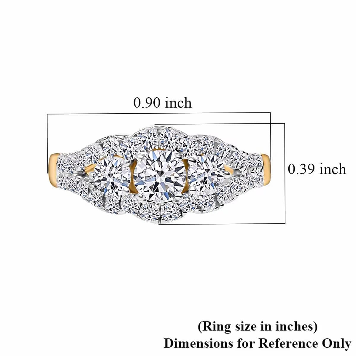 14K Yellow Gold Luxuriant Lab Grown Diamond G-H SI Ring (Size 9.5) 1.60 ctw image number 7