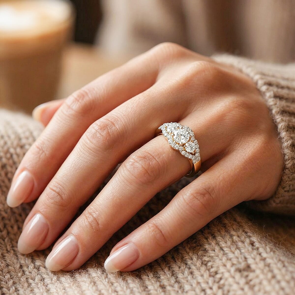 14K Yellow Gold Luxuriant Lab Grown Diamond G-H SI Ring (Size 10.5) 1.60 ctw (Del. In 10-12 Days) image number 2