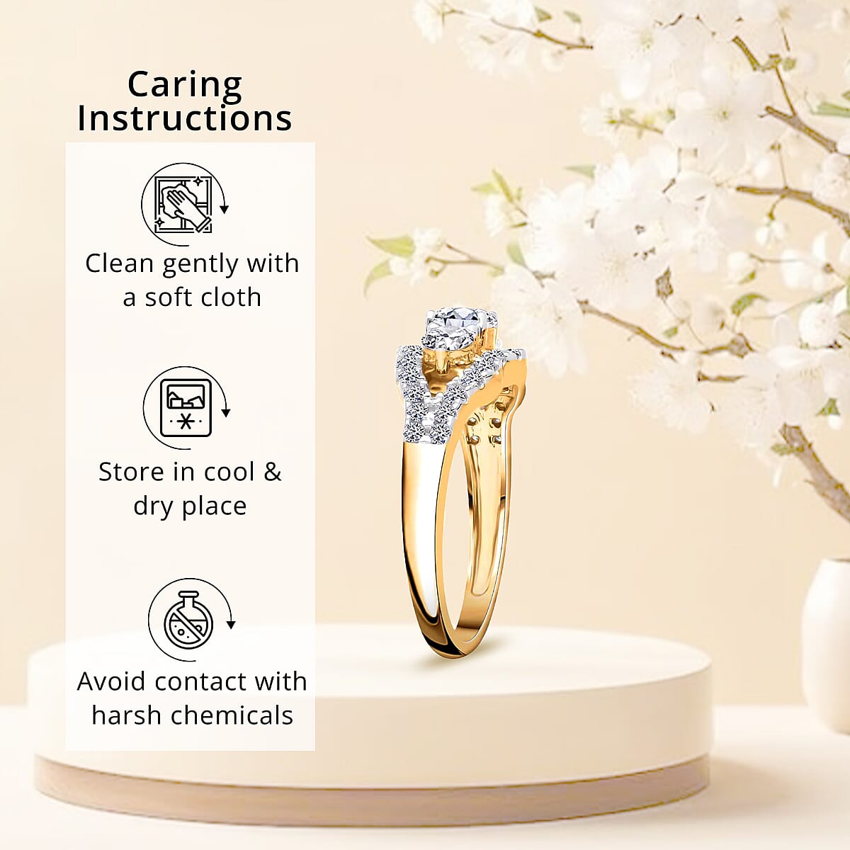 14K Yellow Gold Luxuriant Lab Grown Diamond G-H SI Ring (Size 11.0) 1.60 ctw image number 6