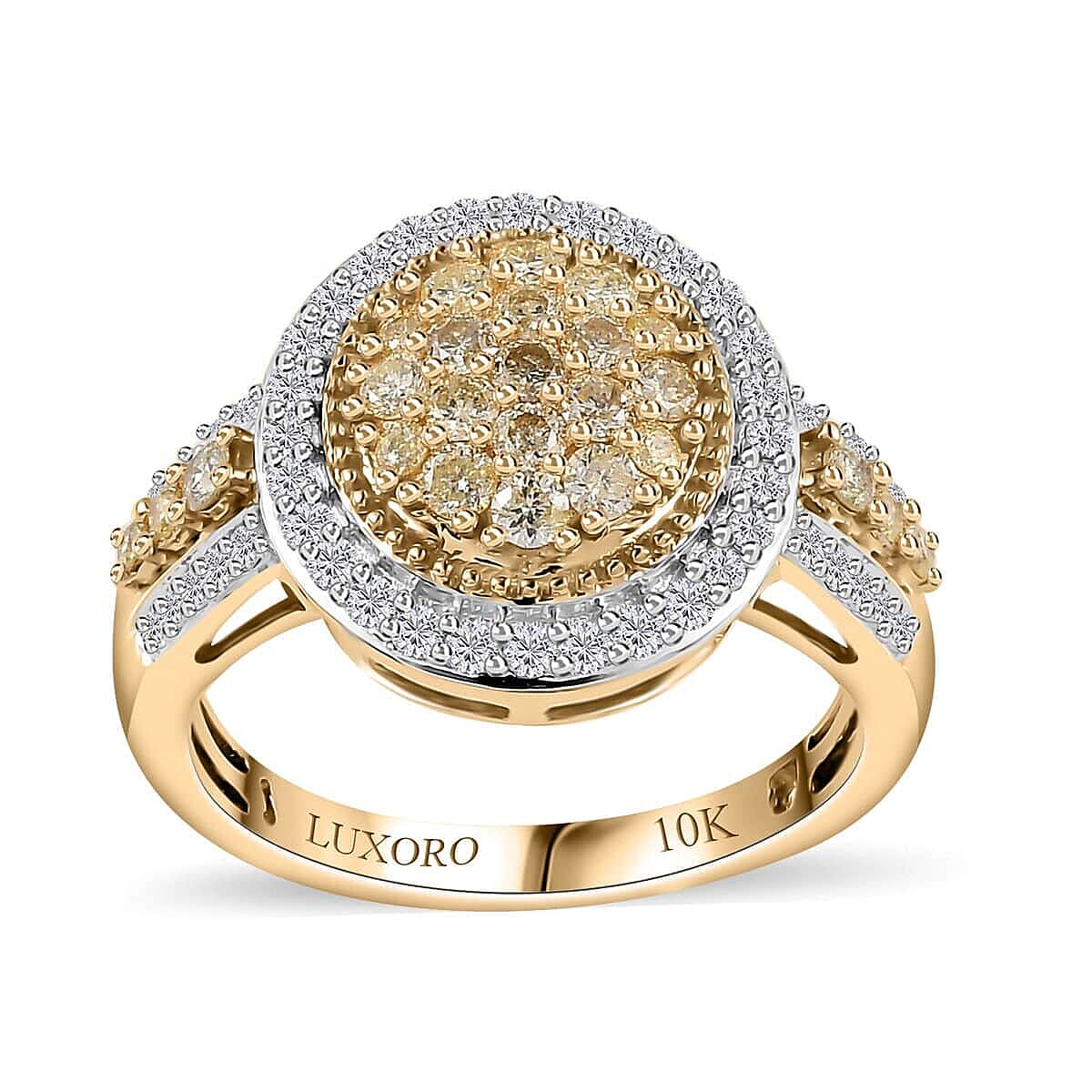 Luxoro 10K Yellow Gold I3 Natural Yellow and White Diamond Ring (Size 11.5) 4.45 Grams 1.00 ctw image number 0