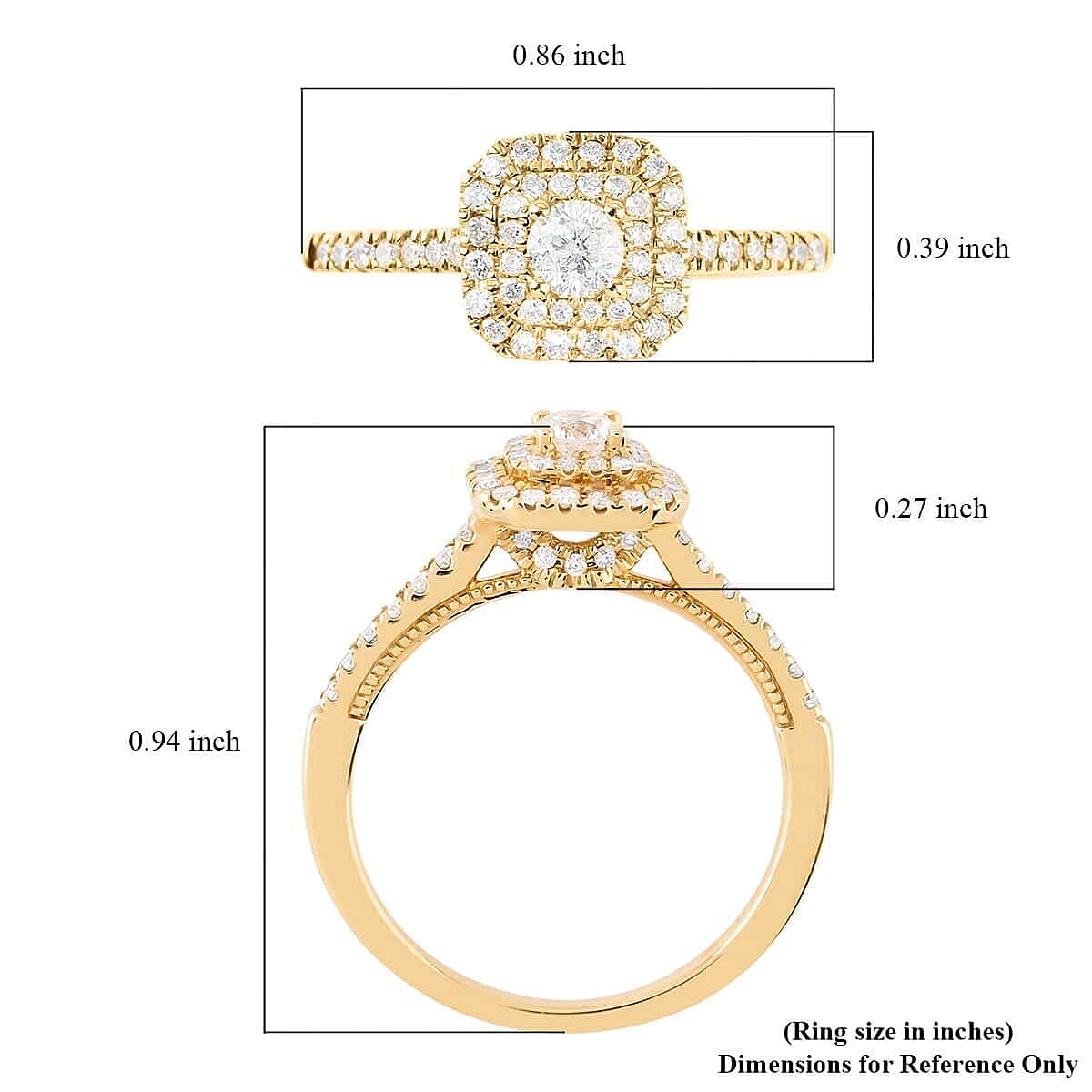 14K Yellow Gold Diamond Ring (Size 4.5) 0.50 ctw