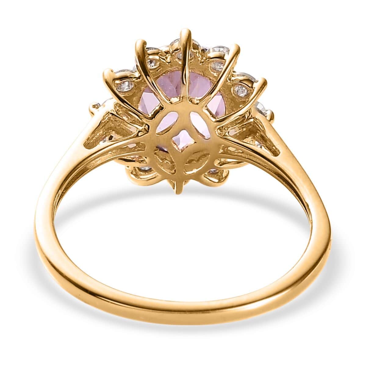 Luxoro 14K Yellow Gold AAA Martha Rocha Kunzite and G-H I3 Diamond Ring (Size 6.5) 3.15 ctw image number 4