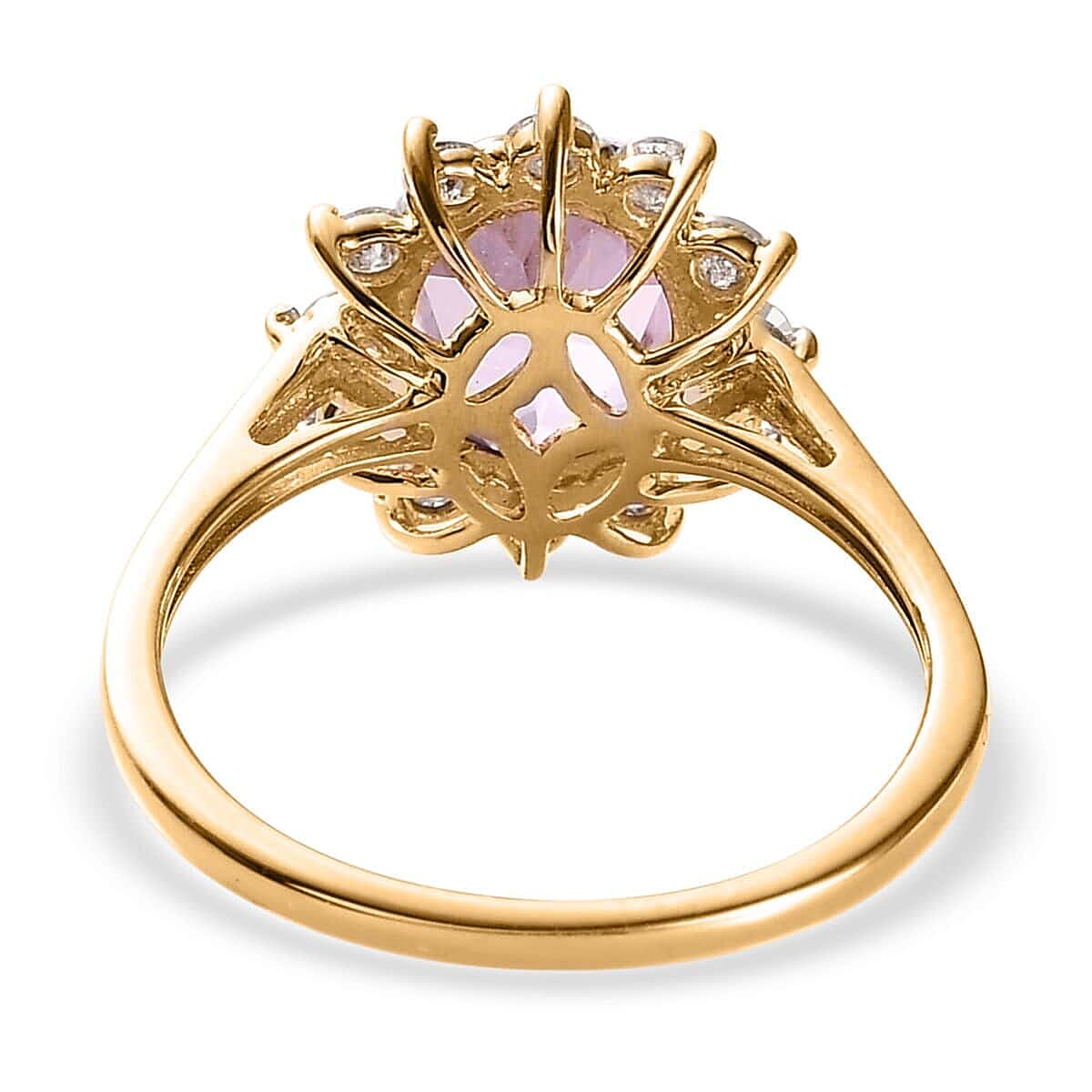 Luxoro 14K Yellow Gold AAA Martha Rocha Kunzite and G-H I3 Diamond Ring (Size 8.5) 3.15 ctw image number 4