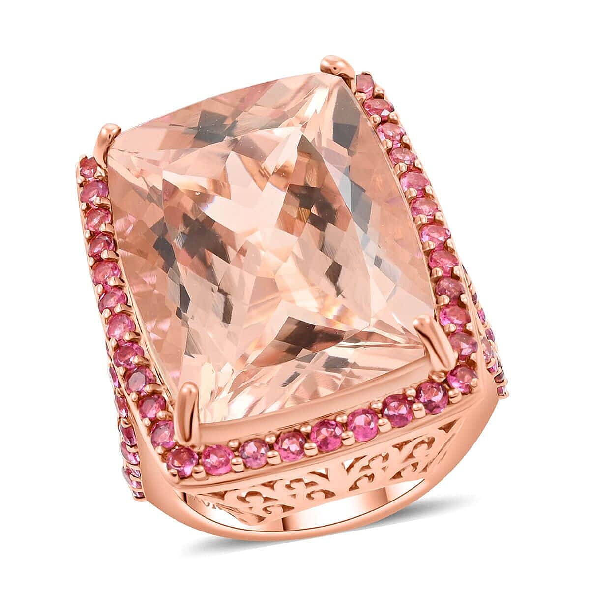 Luxoro 14K Rose Gold Marropino Morganite and Morro Redondo Pink Tourmaline Ring (Size 8.0) 21.80 ctw image number 0