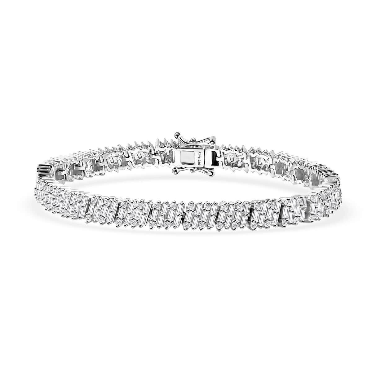 Diamond Bracelet in Rhodium Over Sterling Silver (7.25 In) 5.00 ctw image number 0